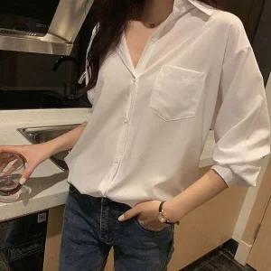 [하프클럽/]일상용 심플스타일 촉감좋은 포켓디테일 톱셔츠