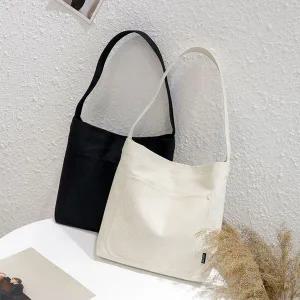 [하프클럽/]무지크로스숄더백 무지 원숄더백 쇼퍼 포켓 캔버스백