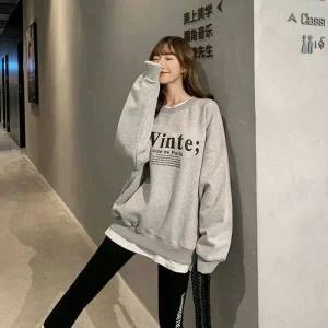 [하프클럽/]시그니처 코디레이어드 레이디스윈터소재 맨투맨티셔츠 URD_137