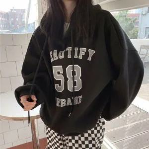 [하프클럽/]걸스빅핏 라이닝 보아 후드탑 클래식 티탑