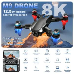 샤오미 M9 RC 드론 8K 프로페셔널 HD 대형 화면 리모컨 항공기 듀얼 카메라 쿼드콥터 멋진 장난감 선물 드