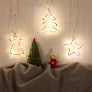 [셀러에이드]LED 천사 트리 별 장식전구(10cm) 크리스마스 LED전구 창문장식조명