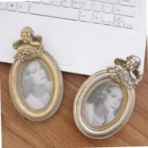 ksr 장미천사 미니 원형액자 (골드/실버)