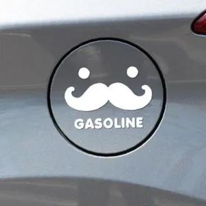 ksr 수염 가솔린 자동차 주유구스티커 화이트