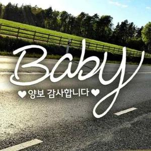 ksr BBABY 양보감사합니다 자동차스티커 반사