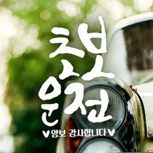 ksr 초보운전 세로 캘리텐션 초보자동차스티커 반사