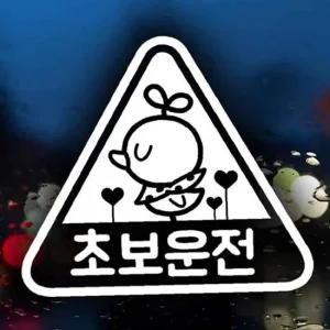ksr 자동차스티커 초보운전 삐약이세모 반사시트지