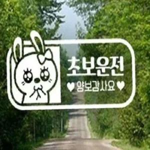 ksr 애교토끼 초보운전 양보감사요 자동차스티커 반사