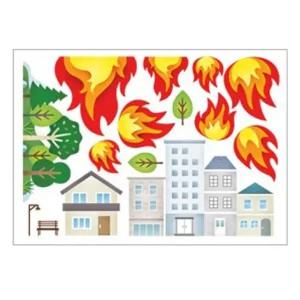 놀이 나무 불꽃 불끄기 FST 003 인테리어시트지 욕실 벽장식 교육 스티커