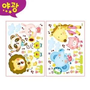 꾸미기 스티커 동물음악대 FDT 4210 동물 아이방스티커 가능 재사용 음악대 아이방 예쁜 고품질 유치원