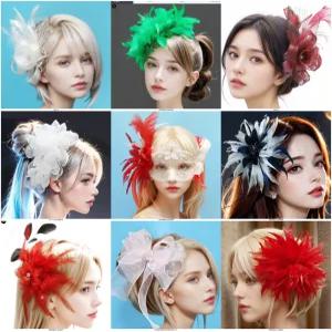 헤어슈슈 웨딩슈즈 깃털 왕리본핀 올림머리핀 손목코사지 행사용 머리띠 파티복악세서리