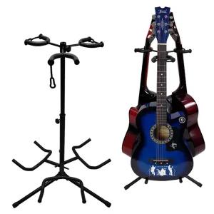 3단 기타 받침대 휴대용 접이식 통기타 거치대 보면대 높이조절 스탠드 악기 보관함 행거 베이스 걸이