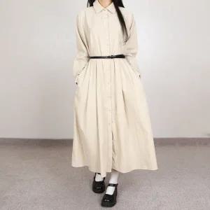 트렌치 카라 남방 롱 원피스 하객룩 롱 원피스(벨트포