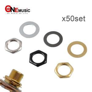 50 Sets 9mm 일렉트릭베이스 기타 너트 와셔 입력 잭 소켓 가스켓 실버 골드 블랙 선택