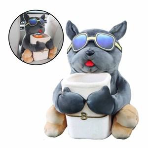 차량용 강아지 휴지 케이스 1p 커버 화장지 자동차 티슈 보관 사각 꾸미기 가정 고정 실내