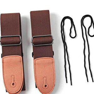 [JHQS86S0_4B]기타 2p 세트 브라운 기타가죽스트랩