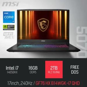 ⓒ MSI 소드 GF76 HX B14WGK-i7 QHD 16GB 2TB / 17인치 편집 고성능 게임 포토샵 캐드 AI 노트북