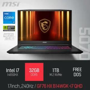 ⓒ MSI 소드 GF76 HX B14WGK-i7 QHD 32GB 1TB / 17인치 편집 고성능 게임 포토샵 캐드 AI 노트북