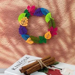 [가을환경] 낙엽 펠트 우드 리스 만들기 - 1인세트