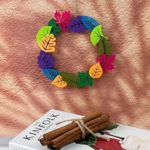 [가을환경] 낙엽 펠트 우드 리스 만들기 - 1인세트