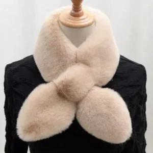 머플러 여성용 심플 퍼 쁘띠 목도리 털목도리 리본 쁘띠목도리 겨울코디 데일리머플러