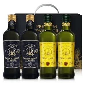 [선물포장]포스티보나 모데나 발사믹 500ml 2병 + 해바라기유500ml 2병