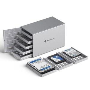 요타마스터 5베이 외장 하드 드라이브 인클로저, 3.5인치 및 2.5인치 SATA HDD/SSD용 알루미늄 USB3.0 HDD 90TB(5x18TB) 직접 연결 스토리지 DAS 지원, 비 RAID [PS500U3]