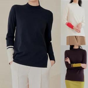 라씨엔토 배색 풀오버 3종SET(블랙,아이보리,브라운)