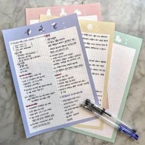 [셀러에이드]b5 노트 귀여운 파스텔 모눈 패드 떡메모지 대학생 A4노트 설교노트