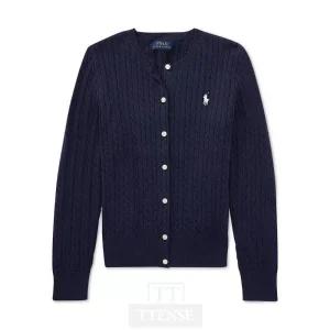 [국내배송]폴로 빅걸즈 꽈배기 가디건 네이비 블랙