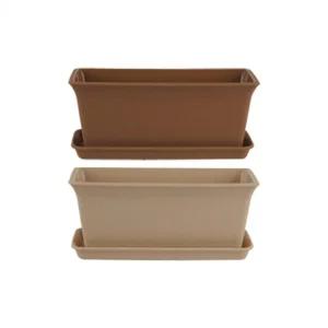 1호 직사각 가든 화분 (색상랜덤) (받침포함)예쁜 가벼운 상추 키우기 옥상 베란다 텃밭 긴화분 세트