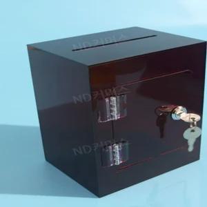 투명 아크릴 투표 상자 기부 저금통 서류 정리 자물쇠 잠금 장치 캐비닛