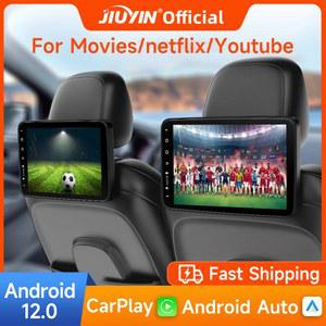 카플레이 모니터 JIUYIN 안드로이드 머리 받침 디스플레이 IPS 태블릿 터치 스크린 자동차 뒷좌석 플레이어 온라인 비디오 TV Play Store