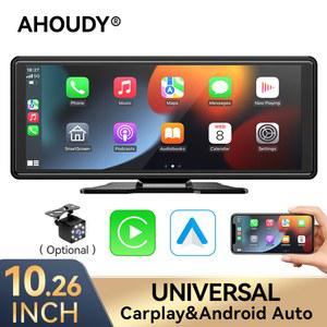 카플레이 모니터 AHOUDY 10 26인치 무선 안드로이드 오토 멀티미디어 차량용 비디오 플레이어 IPS 스크린 미러링 USB
