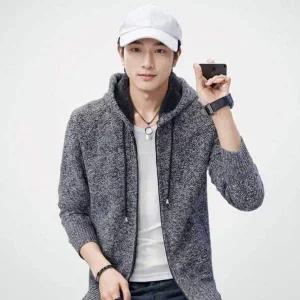 후리스 가디건 후드 두꺼운 니트 뽀글이후리스 스웨이드자켓