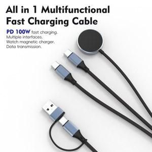 U33 듀얼 타입 C PD 100W Apple 삼성 픽셀 폰 태블릿 노트북과 호환되는 시계용 고속 무선 충전기