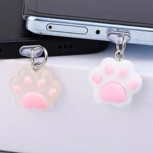 귀여운 만화 고양이 발 모양 타입 C 먼지 플러그 삼성 아이폰16 15 샤오미 태블릿 노트북 충전 포트 펜던트 방진