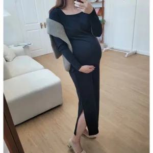 스퀘어넥 주수 만삭촬영 원피스 임부복 임부원피스 임산부드레스
