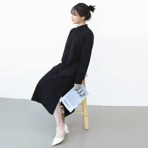 임산부 차이나카라 원피스 빅사이즈 블랙 여성 임부복