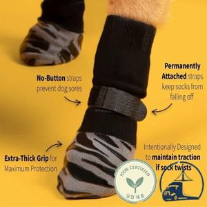 미끄럼 방지 강아지 양말 나무 바닥용 핥기 두꺼운 부츠 그립퍼 포함 소형 대형견용