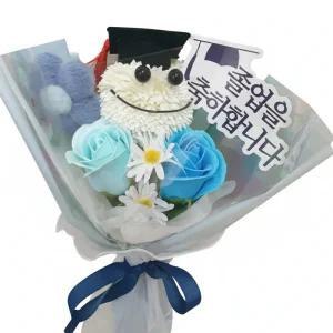 졸업식꽃다발 학사모 퐁퐁 비누꽃 유치원 초등학교 졸업선물