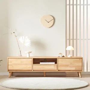 [바로방 가구]그레이스 1500 오픈서랍 고무나무 거실장 원목 수납 티비다이 tv장식장 거실서랍