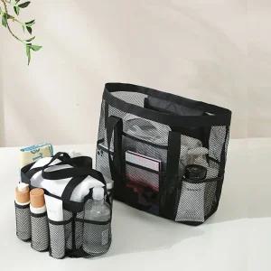 NEW 목욕 물놀이 수영 시장 그물 망사 비치백/가방/수영장/수영복/비치/아동/메쉬/사우나/파우치/물빠지는