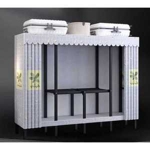 접이식 간이옷장 가구 침실 가정용 조립 이불 행거 모던그레이120cm(탄소강+30두께)