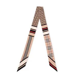 [버버리] 여성 실크 스키니 베이지 스카프 8037017