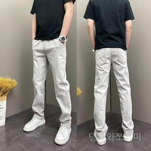 봄여름 트렌디 남성 캐주얼 데님 롱 팬츠