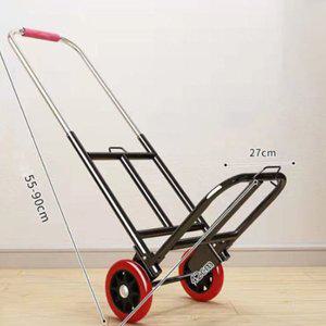 [리코]100kg거뜬 접이식카트 레드 PU바퀴 쇼핑카트 손수레 장바구니캐리어 장보기 구르마