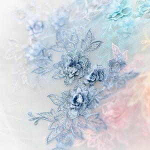 3D 꽃 DIY 원피스 메쉬 원단 자수 레이스 다채로운 사이즈 패치