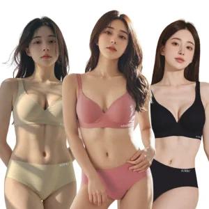 에어니 라이트핏 노와이어 무봉제 심리스 브라팬티 언더웨어 세트