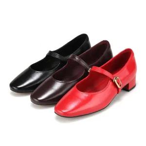 [BABARA][25FW 신상] 바바라 베이직 양가죽 메리제인 여성 플랫 3cm_BBI561